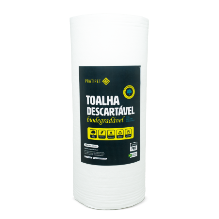 Toalha Descartável Pratipet – BIO Rolo: 45x80cm com 100 toalhas