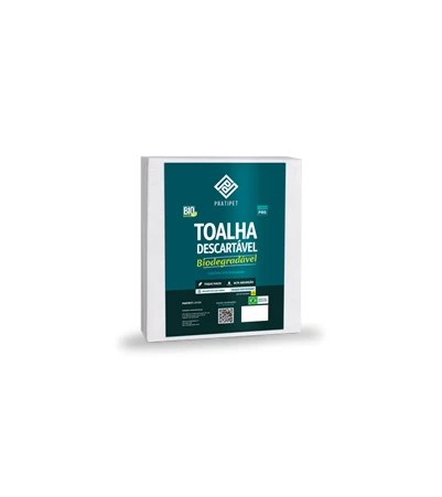 Toalha Descartável Biodegradável Pratipet - Pacote: 50x60 cm com 50 toalhas