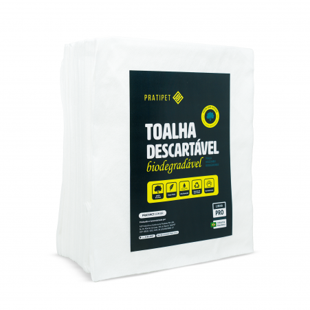 Toalha Descartável Biodegradável Pratipet - Pacote: 50x60 cm com 50 toalhas